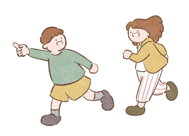 走る子どもたち